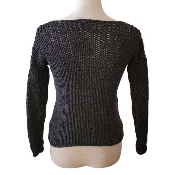 Vince Black Chunky Knit Wool Sweater Size XS - Picture 3 of 4
